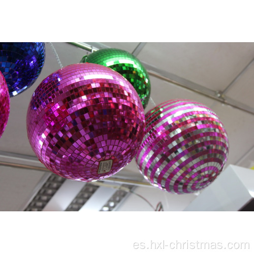 Adornos de árbol de Navidad de bolas de espejo de discoteca